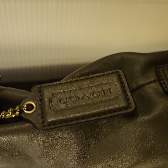 Coach Ashley Metallic Steel Leather Convertible Satchel Carryall Bag - Picture 11 of 12